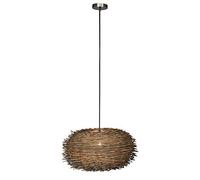 Qazqa - Rural Dining Room I Dining Table Pendant Lamp I Pendant Light Ceiling Brown Rattan - Hatch 45- - Modern - Suitable for LED E27 | 1 Light - Rattan Pendant Light - Suitable for Living Room I K