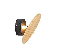 Qazqa - Rural Wall Lamp I Wall Light Round Wood - Pulley- - Country - Suitable for LED G9 | 2 Light - Wood Wall Light - Suitable for Living Room I Kitchen I Bedroom I