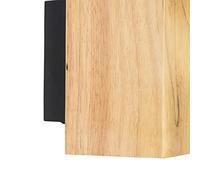 Qazqa - Rural Wall Lamp I Wall Light Wood Square 2-Light - Sandy- - Country - Suitable for LED GU10 | 2 Light - Wood Wall Light - Suitable for Living Room I Kitchen I Bedroom I