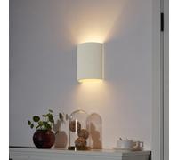 Qazqa Scandinavian wall lamp, wall Light - Plaster - Beige, Oval, max. 15W, e27, 19cm, Ideal for Hall Way, Bedroom and Living Room