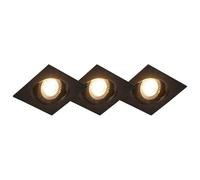 Qazqa - Set of 3 Recessed Spotlight I Downlights Black incl. LED 3-Step dimmable - MIU- - Modern | 3 Way Light - Polyester Recessed Way Light - Suitable for Living Room I Kitchen I Bedroom I