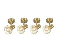 Qazqa - Set of 4 Art Deco Adjustable Spotlight Ceiling Brass - Mosh 1- - Modern - Suitable for LED E14 | 4 Way Light - Steel Surface-Mounted spotway Light - Suitable for Kitchen I Bedroom I