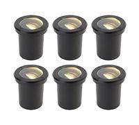 Qazqa - Set of 6 Outdoor Ground Spot I Ground Light Black Adjustable IP65 - Delux Garden- - Modern - Suitable for LED GU10 | 1 Way Light - Stainless Steel Ground spotway Light - Suitable for