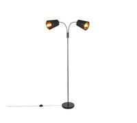 Qazqa - Smart Floor Lamp Black Incl. 2 WiFi P45 - Carmen- - Modern - LED E14 | 2 Light - Steel Floor lamp - Suitable for Living Room I Bedroom I