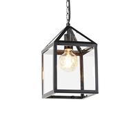 QAZQA - Smart Outdoor Pendant Lamp I Pendant Light Ceiling Black IP23 incl. WiFi G95 - Amsterdam Garden- - Country - LED E27 | 1 Light - Stainless Steel Outdoor Pendant Light - Suitable for