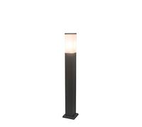 Qazqa - Smart Outdoor Pole I Bollard I Post lamp Pole Dark Gray 80 cm incl. WiFi P45 - Malios Garden- - Modern - LED E27 | 1 Light - Stainless Steel Bollard Light - Suitable for