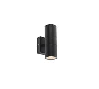 Qazqa - Smart Outdoor Wall Lamp I Wall Light Black IP44 incl. 2 WiFi GU10 - Duo Garden- - Modern - LED GU10 | 2 Light - Stainless Steel Outdoor Wall Light - Suitable for