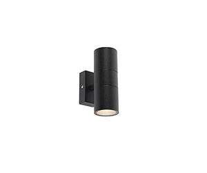 Qazqa - Smart Outdoor Wall Lamp I Wall Light Black IP44 incl. 2 WiFi GU10 - Duo Garden- - Modern - LED GU10 | 2 Light - Stainless Steel Outdoor wall Light - Suitable for