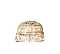 Qazqa - Smart Pendant Light Ceiling Rattan 49 cm Incl. WiFi G95 - Michelle- - Oriental - LED E27 | 1 Light - Rattan Pendant Light - Suitable for Living Room I Kitchen I