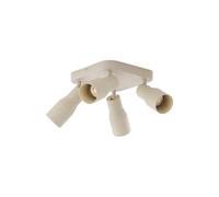 Qazqa Spotlight, Ceiling Light - Stanley - Beige, gu10, max. 10W, 20cm, Square, 4-Way, Ideal for Kitchen, and Living Room