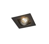 Qazqa - Square recessed Spotlight Black Swivel and tilt - Artemis- - Modern - Suitable for LED GU10 | 1 Way Light - Steel Recessed Way Light - Suitable for Living Room I Kitchen I Bedroom I