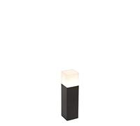 Qazqa - Standing Outdoor Pole I Bollard I Post lamp Black with Opal White Shade 30 cm - Denmark Garden- - Modern - Suitable for LED E27 | 1 Light - Aluminium Bollard Light - Suitable for