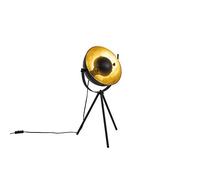 Qazqa - Table Lamp I Table Light Black with Gold 63.3 cm Tripod Adjustable - Magnax- - Industrial - Suitable for LED E27 | 1 Light - Steel Table lamp - Suitable for Living Room I Bedroom I