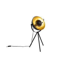 Qazqa - Table Lamp I Table Light Black with Gold 63.3 cm Tripod Adjustable - Magnax- - Industrial - Suitable for LED E27 | 1 Light - Steel Table lamp - Suitable for Living Room I Bedroom I