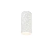 Qazqa - Vintage Cylinder Wall Lamp I Wall Light White PlasterICeramic - Mahou- - Industrial - Suitable for LED E14 | 1 Light - Plaster Wall Light - Suitable for Living Room I Kitchen I Bedroom I