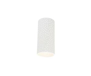 Qazqa - Vintage Cylinder Wall Lamp I Wall Light White PlasterICeramic - Mahou- - Industrial - Suitable for LED E14 | 1 Light - Plaster Wall Light - Suitable for Living Room I Kitchen I Bedroom I