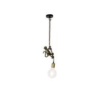 QAZQA - Vintage Pendant Lamp I Pendant Light Ceiling Gold - Animal Monkey- - Classic I Antique - Suitable for LED E27 | 1 Light - Aluminium Pendant Light - Suitable for Living Room I Kitchen I