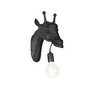 Qazqa - Vintage Wall Lamp I Wall Light Black - Giraffe- - Country - Suitable for LED E27 | 1 Light - Aluminium Wall Light - Suitable for Living Room I Kitchen I Bedroom I