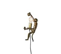 Qazqa - Vintage Wall Lamp I Wall Light Gold - Animal Monkey- - Classic I Antique - Suitable for LED E27 | 1 Light - Aluminium Wall Light - Suitable for Living Room I Kitchen I Bedroom I