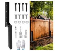 QAZWQAZ Heavy Duty Steel Wooden Fence Post Repair Kit - Anti-Rust Steel Bracket Anchor with Quick Fix for Broken and Leaning Posts (1 Pack)