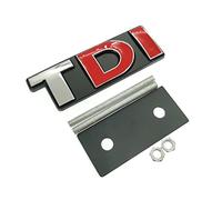 QAZWSXD swaiwai Car Styling Red Solid TDI Logo Front Grill Grille Badge Sticker Fit For Golf PASSAT MK4 MK5 MK6 Skoda Seat Car Accessories (Color Name : Silver T red DI)