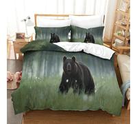 QazwYu Bedding Set Grizzly Printed Duvet Cover Super Soft Microfiber Bedding Set with Zipper with Pillowcases Quilt Cover Hypoallergenic for in Kids Teenagers Adult Aged King(220x240 cm)