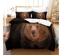 QazwYu Bedding Set Grizzly Printed Duvet Cover Super Soft Microfiber Bedding Set with Zipper with Pillowcases Quilt Cover Hypoallergenic for in Kids Teenagers Adult Aged King(220x240 cm)