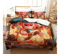 QazwYu Monkey Duvet Cover Set 3D Bedding Set 3 Pieces Ultra Soft Microfiber Polyester Comforter Cover Monkey Theme Quilt Cover with Zipper Closure King(220x240 cm)