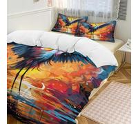 QazwYu Red-crowned Crane Duvet Cover Set 3D Bedding Set 3 Pieces Ultra Soft Microfiber Polyester Comforter Cover Red-crowned Crane Theme Quilt Cover with Zipper Closure Double(200x200 cm)
