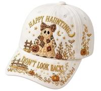 QAZWZG Happy Haunting Patchwork Ghost Commemorative Cap Patchwork Ghost Cap