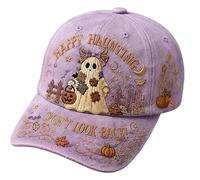 QAZWZG Happy Haunting Patchwork Ghost Commemorative Cap Patchwork Ghost Cap