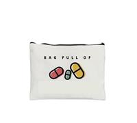 QAZWZG Home & Work Medicines Print Makeup Bag Organizer Zipper Medicine Pouch Travel Sundries Office Supplies Storage Pencil Case Fun Gift Canvas Bags Home & Work