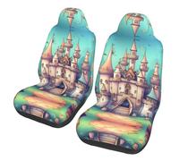 QAZWZML 2 Pack Bus, Ferry Seat Covers, Protect Car, SUV, Truck, Van, Car Seat Covers, Classical Castle Patterned Car Seat Covers