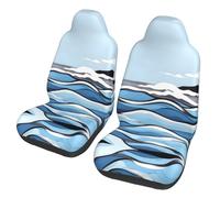 QAZWZML 2 Pack Bus, Ferry Seat Covers, Protect Car, SUV, Truck, Van, Car Seat Covers, Waves Lapping at The Rocks Patterned Car Seat Covers