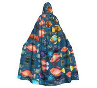 QAZWZML Adult Halloween Hooded Cloak, Full Length Cosplay Cape | Submarine reef fish Full Length Hooded Cape, Halloween Cosplay & Masquerade Costume