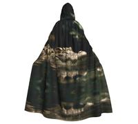 QAZWZML Adult Halloween Hooded Cloak, Full Length Cosplay Cape | Wild beasts in the water Full Length Hooded Cape, Halloween Cosplay & Masquerade Costume