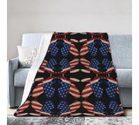 QAZWZML American Eagle and Flag Printed bed blanket multi-yard flannel blanket home decor gift 4 sizes 60"x50"