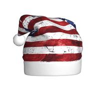 QAZWZML American Flag Independence Fourth of July Printed Christmas hat, adult-sized holiday decorative hat, suitable for Christmas parties, clothing accessories