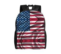 QAZWZML American Flag prints men's and women's large laptop backpacks with compartments, waterproof travel backpacks, durable Oxford bags