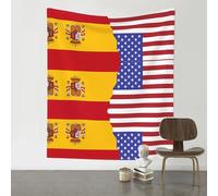 QAZWZML American Spain Flag Patterned tapestries, indoor and outdoor decorative wall hangings, suitable for bedrooms and dormitories.