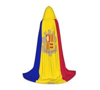 QAZWZML Andorra flagAndorra flag Printed Large Capes Stage Performances, Theater Performances, Cosplay Youth Hooded Capes