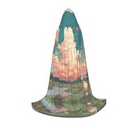 QAZWZML Animal looking at the sunset Printed Medium Capes Stage Performances, Theater Performances, Cosplay Youth Hooded Capes
