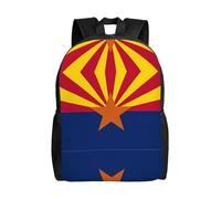 QAZWZML Arizona Flag prints men's and women's large laptop backpacks with compartments, waterproof travel backpacks, durable Oxford bags