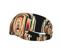 QAZWZML Art Deco Font prints headbandsweat absorbing and breathable neutral strap, suitable for gym and outdoor activities