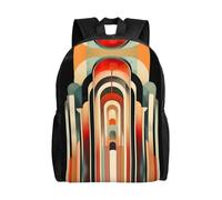 QAZWZML Art Deco Font prints men's and women's large laptop backpacks with compartments, waterproof travel backpacks, durable Oxford bags