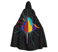 QAZWZML Artistic building This patterned long hooded cape is warm and suitable for holiday parties, costume parties, or gatherings.