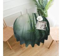 QAZWZML Bamboo Woodland Printed Round Decorative Tablecloth Round Picnic Blanket 60 Inches Suitable for Family Meals Picnics