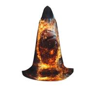 QAZWZML Basketball on Fire and Water Flame Splashing L prints Capes Stage Performances, Theater Performances, Cosplay Youth Hooded Capes