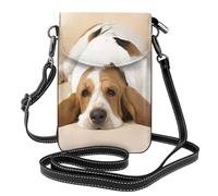 QAZWZML Basset Hound printing crossbody bag, flap leather wallet, detachable shoulder strap, suitable for travel and camping.