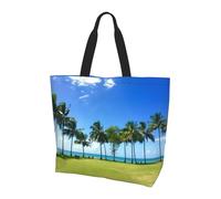 QAZWZML Beach coconut tree Printed Women's Large Capacity Shopping Bag Handbag and Shoulder Bag Essential for Commuting and Shopping